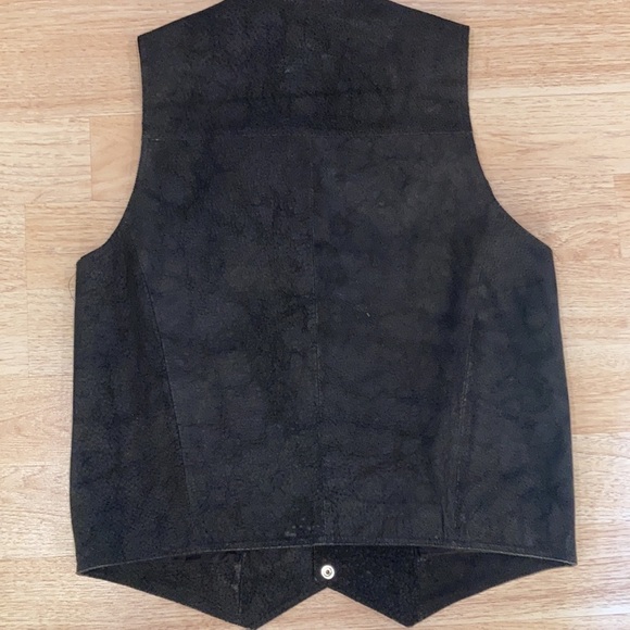 Men’s Authentic NRA Distressed Black Suede Leather Conceal Carry Vest Size M - Picture 14 of 16